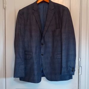 EUC Men's XXL Johnston & Murphy wool, silk, linen Blue Blazer